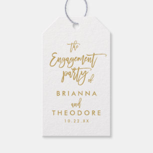 Chique Hand Lettered Gold Verloving Gift Label Cadeaulabel
