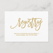 Chique Hand Lettered Gold Wedding Gast Informatie Informatiekaartje (Achterkant)