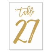 Chique Hand Lettered Table Number Gold | Tabel 27 Kaart (Achterkant)