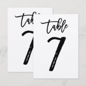 Chique handgeschreven kraft tafelnummerkaart | Taf Kaart (Voorkant / Achterkant)