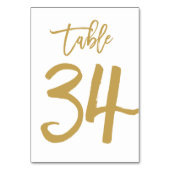 Chique handgeschreven tafelnummer Goud | Tafel 34 (Achterkant)