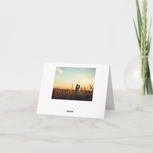 Chique handgeschreven trouwkaart met bedankje en f bedankkaart (Achterkant)