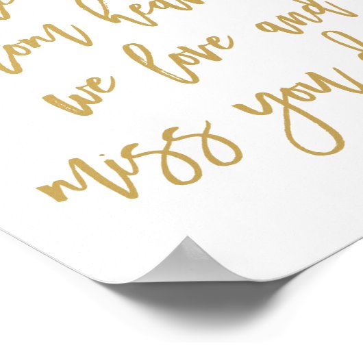 Chique handgeschreven trouwkaart voor vermiste gel poster (Hoek)