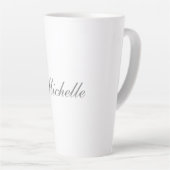 Chique handschrift klassiek eenvoudig minimalistis latte mok (Rechterhoek)