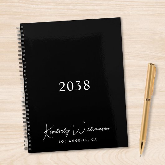 Chique handtekening script monogram zwart zakelijk planner