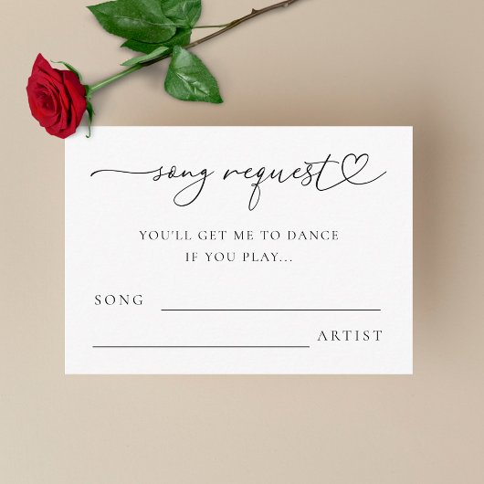 Chique hart Script bruiloft minimalistische lied v Informatiekaartje