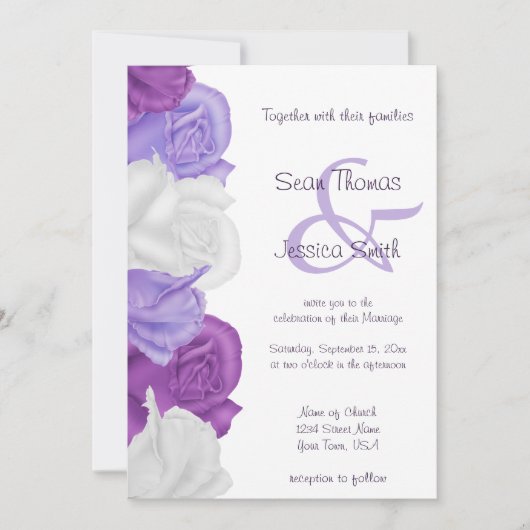 Chique Heirloom Rozen Bruiloft Kaart (Voorkant)