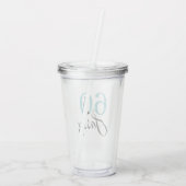 Chique Helder Blauw Glitter Zestig Sassy 60ste Ver Acryl Drinkbeker (Achterkant)