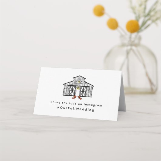 Chique Herfst Barn | Huwelijkshashtag (Achterkant)
