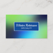 Chique holografisch blauw groen turquoise met lijs visitekaartje (Voorkant)