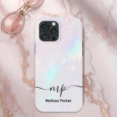 Chique holografisch iriserend monogram Case-Mate iPhone case