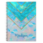 Chique holografisch meisjesachtig stijlvol blauw s notitieboek (Voorkant)