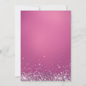 Chique Hot Pink Zilveren Druppelende Glitter Monog Kaart (Achterkant)