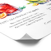 Chique huwelijks mocktails Negroni Mint Julep menu Poster (Hoek)