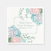 Chique Hydrangeas en Ivy Vrijgezellenfeesten serve Servet (Voorkant)