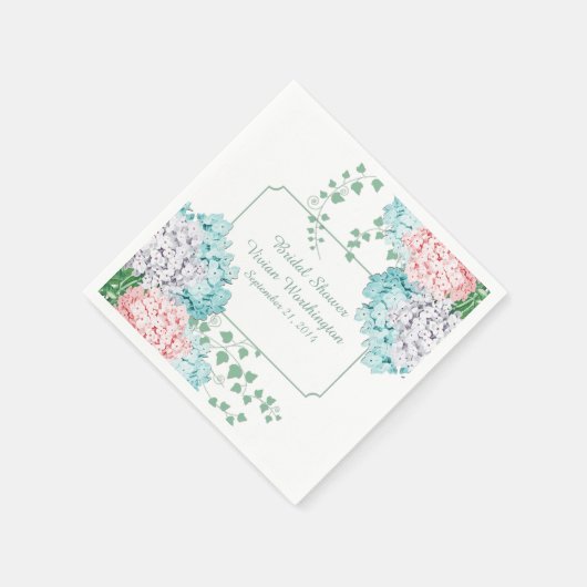 Chique Hydrangeas en Ivy Vrijgezellenfeesten serve Servet (Hoek)