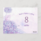 Chique Hydrangeas Trouwtafel Nummer Kaart (Achterkant)