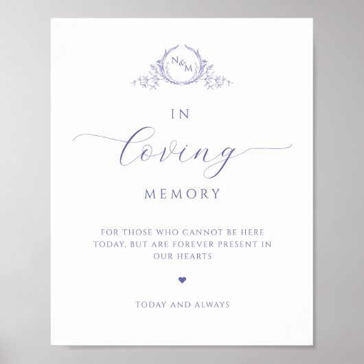 Chique, in liefdevolle herinnering, monogram laven poster (Voorkant)