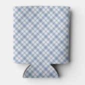Chique Indigo Blauw en Wit Preppy Check Koelbox Blikjeskoeler (Voorkant)