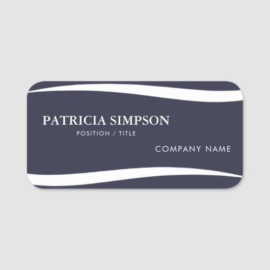 Chique Indigo Donkerblauw Wit: Professionele Elega Naamplaatje (Voorkant)