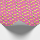 Chique inpakpapier Primroses op Deep Pink, Polka's (Hoek)