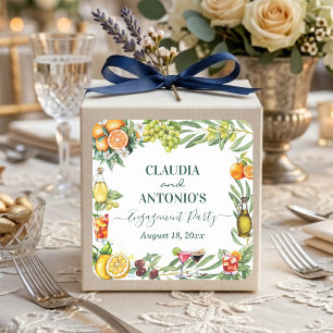 Chique Italiaanse citrus verlovingsfeest Vierkante Sticker