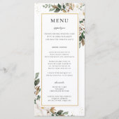 Chique Ivoor Magnolia Bloemen Groen Bruiloft Menu