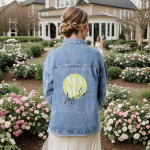 Chique jas met eigen naam MAMA trendy zwangerschap Denim Jacket