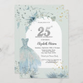 Chique jurk winter 25e verjaardag kaart (Voorkant / Achterkant)