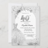 Chique jurk winter grijs 40e verjaardag kaart (Voorkant)