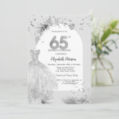 Chique Jurk Winter Grijs 65e Verjaardag Kaart (Staand voorkant)
