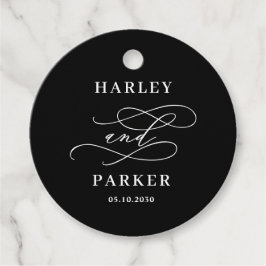 Chique kalligrafie bruiloft gunst Labels