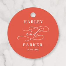 Chique kalligrafie bruiloft gunst Labels