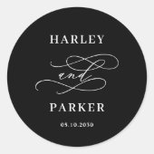 Chique kalligrafie bruiloft gunst Stickers (Voorkant)
