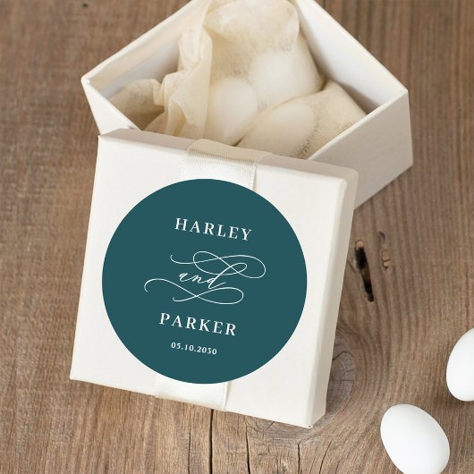 Chique kalligrafie bruiloft gunst Stickers