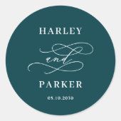 Chique kalligrafie bruiloft gunst Stickers (Voorkant)