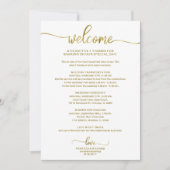 Chique kalligrafie bruiloft reisschema uitnodiging (Voorkant)