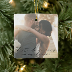 Chique kalligrafie Eenvoudige foto Elegante Pas ge Keramisch Ornament