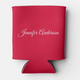 Chique kalligrafie Elegant Cherry Red gepersonalis Blikjeskoeler