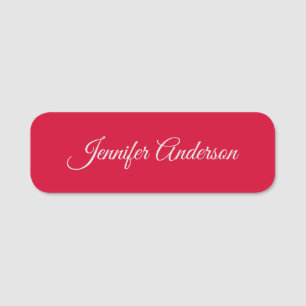 Chique kalligrafie Elegant Cherry Red gepersonalis Naamplaatje