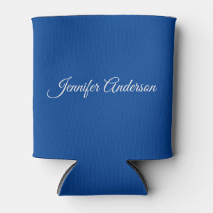 Chique kalligrafie Elegant Deep Blue gepersonalise Blikjeskoeler