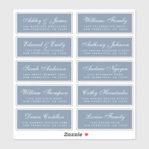 Chique kalligrafie huwelijksgast adreslabels sticker