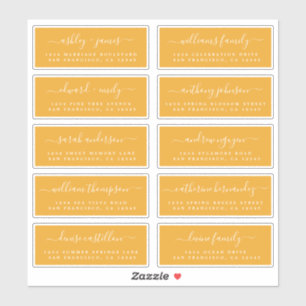 Chique kalligrafie huwelijksgast adreslabels sticker