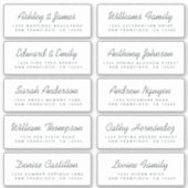 Chique kalligrafie huwelijksgast adreslabels sticker (Voorkant)