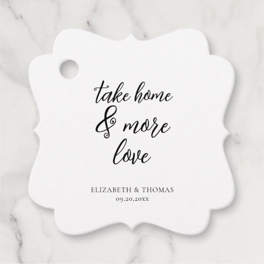 Chique kalligrafie nemen thuis en meer liefde brui bedankjes labels (Voorkant)