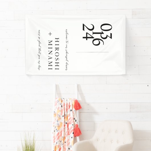 Chique kalligrafie repetitie diner welkom spandoek (Insitu)