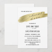 Chique kalligrafie roze aquarel repetitie diner kaart (Voorkant / Achterkant)