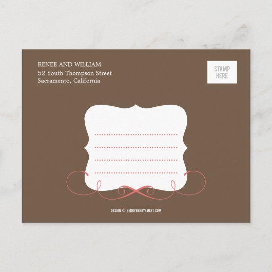 Chique kalligrafie Save the Date Briefkaart - Brui (Achterkant)