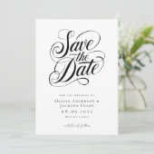 Chique kalligrafie script bruiloft save the date (Staand voorkant)