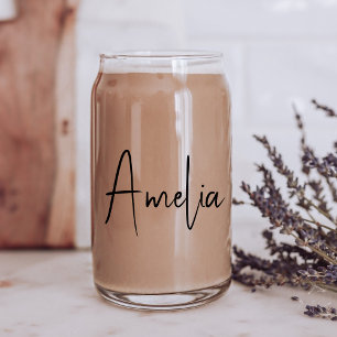 Chique kalligrafie script monogram blikvorm glas